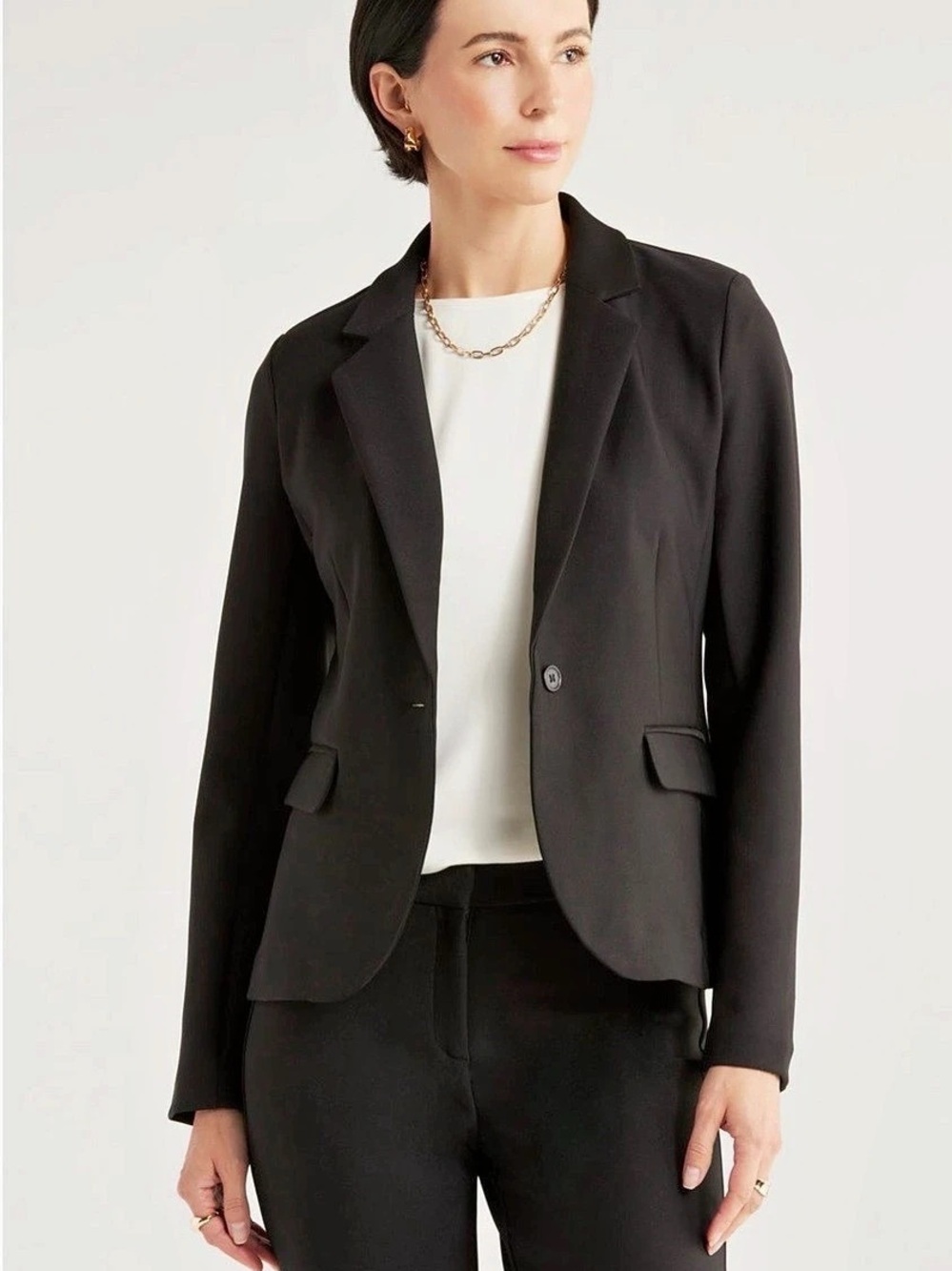 Nordstrom Essential Stretch Ponte Blazer Black Blazer Like New